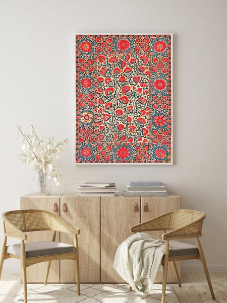 colourful framed fabric wall art