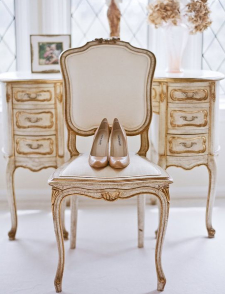vintage furniture with gold gilding paste