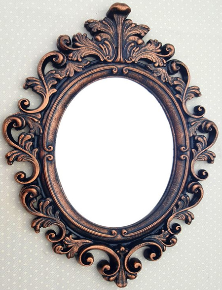 black plastic frame bronze gilders paste