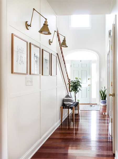 battery operated LED lights in entrance hall