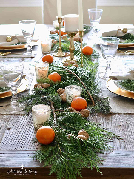 greenery ideas for christmas table