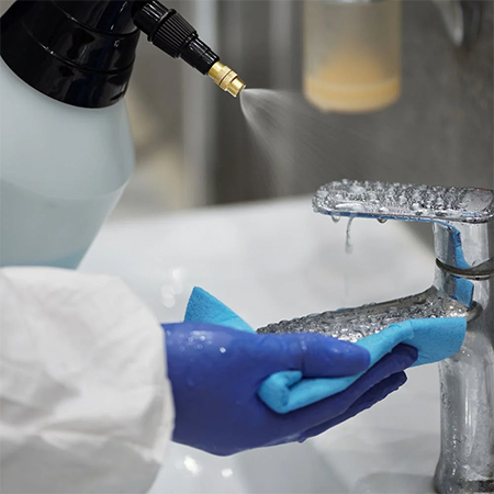 remove hard water stains on taps