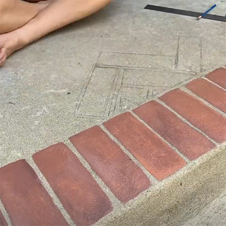 Paving paint on concrete ad cement paving