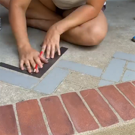 Paving paint on concrete ad cement paving