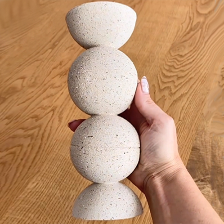 plaster of paris votive holder