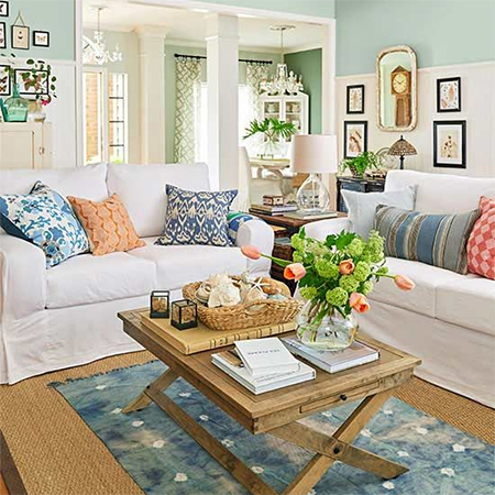 decorate with throw pillows