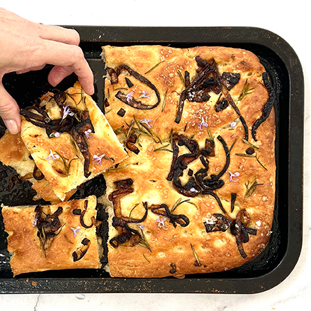 Caramelised onion and rosemary focaccia