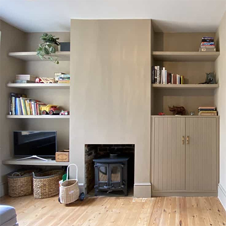 storage units and shelves for alcoves
