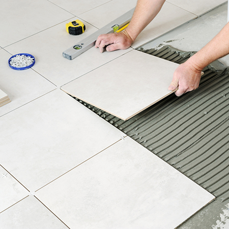 professional way to lay tiles