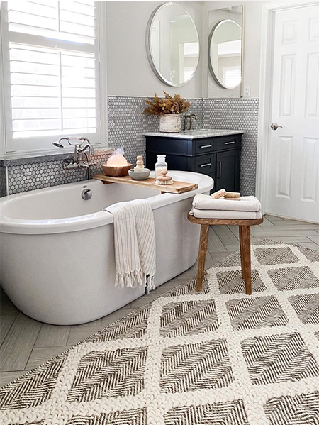 bathroom mats with warm colours