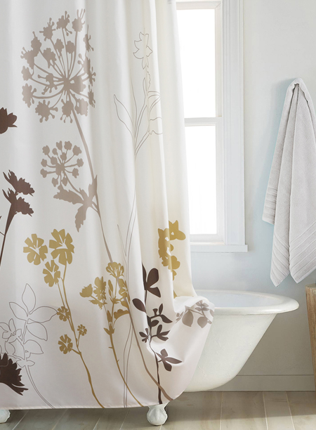 brown shower curtain for bathroom
