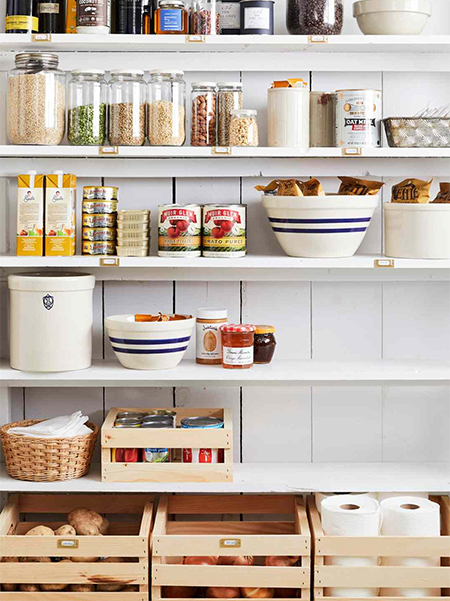 Ideas For An Open Pantry In A Kitchen with glass jars