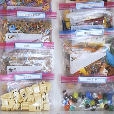 organise game pieces with zipseal ziploc