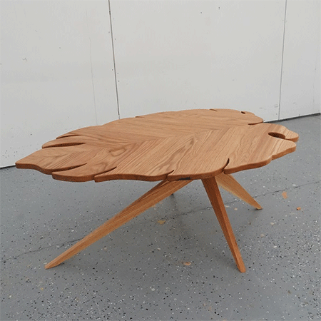 DIY Wood Coffee Table with Leaf Design