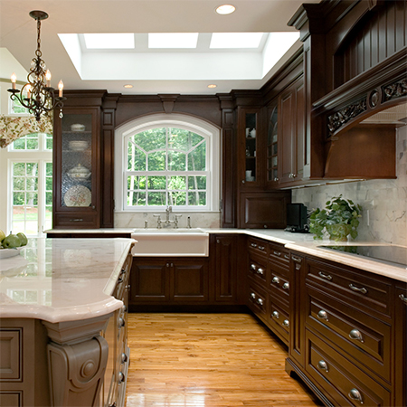 countertops for traditional wood cabinets