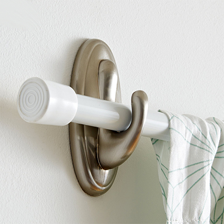 Self-adhesive hooks are another temporary solution for hanging lightweight curtains