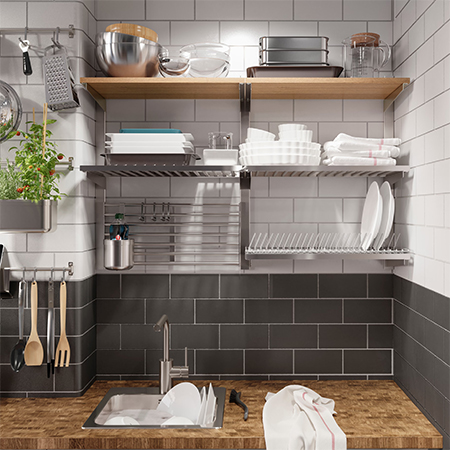 open shelves not for a messy kitchen