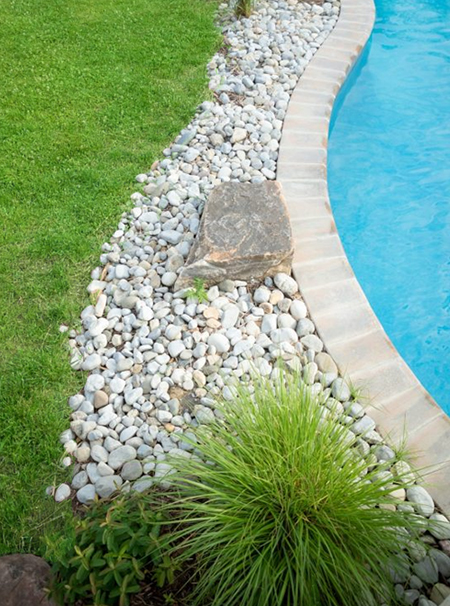 Pebble Beds around a Swimming Pool