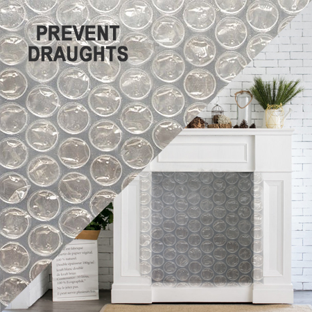 use bubble wrap to close off unused fireplace
