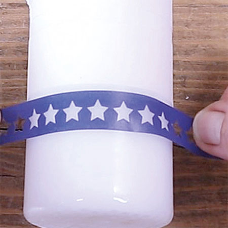 stencil on candles