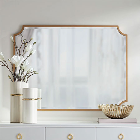 bedroom mirror with gold frame