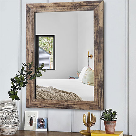 wood frame mirror