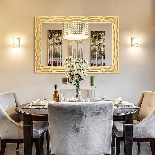 When positioned correctly, mirrors in the dining room can create an elegant and warm atmosphere.