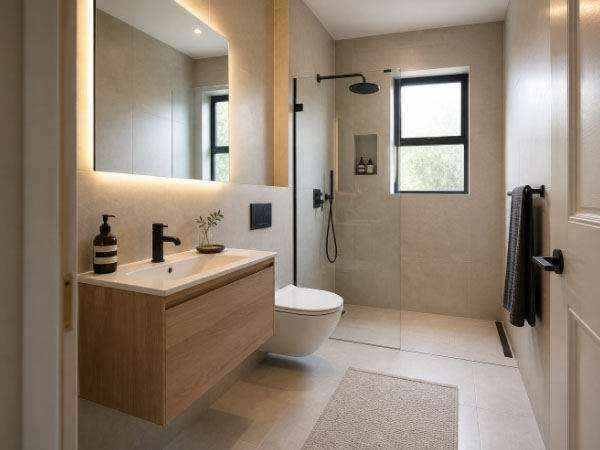 Making a Compact Townhouse Bathroom Feel Twice the Size