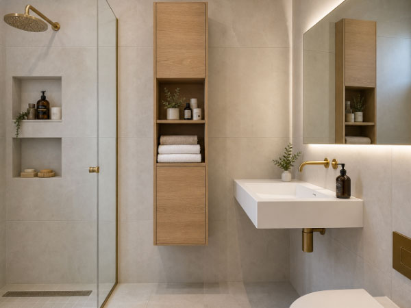 Making a Compact Townhouse Bathroom Feel Twice the Size