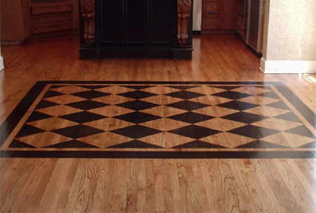 Add a painted border to wood or laminate floors 