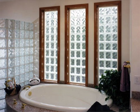 HOME DZINE Bathrooms | Use glass block to increase natural light