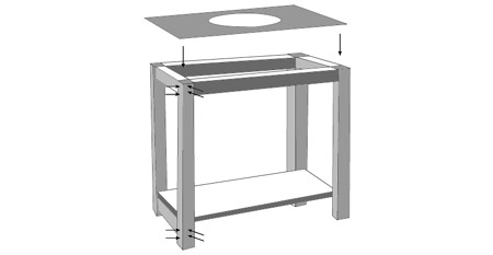 Install your own glass-topped vanity unit 