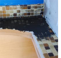 Mosaic tile vanity for bathroom 