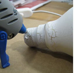 Christmas ornaments from recycled light bulbs