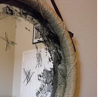 Framed faux antique mirror