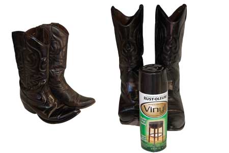 Use Rust-Oleum vinyl spray to an old pair of shoes or boots