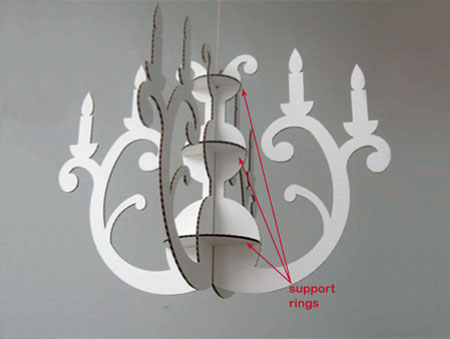 cardboard chandelier 