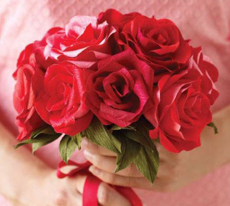 Crepe paper roses