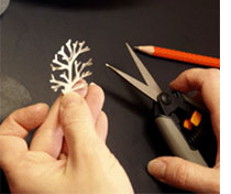 Pebbles with gold leaf design