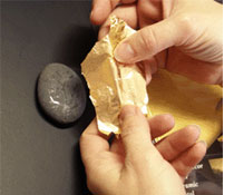 Pebbles with gold leaf design