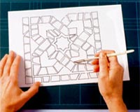 Mosaic tablecloth for entertaining in the garden 