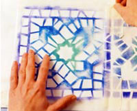 Mosaic tablecloth for entertaining in the garden 