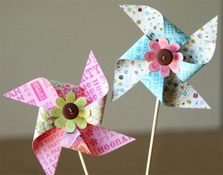 Make colourful pinwheels