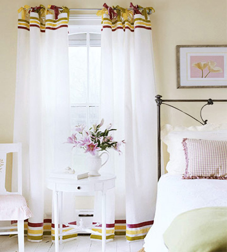 Dress up curtains and blinds with ribbon