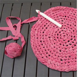 Recycled crochet rug