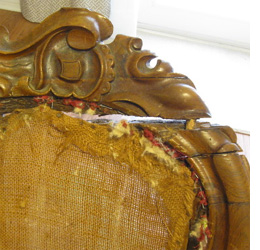 Reupholstered Victorian loveseat