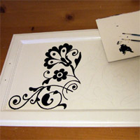 Decorative serving tray