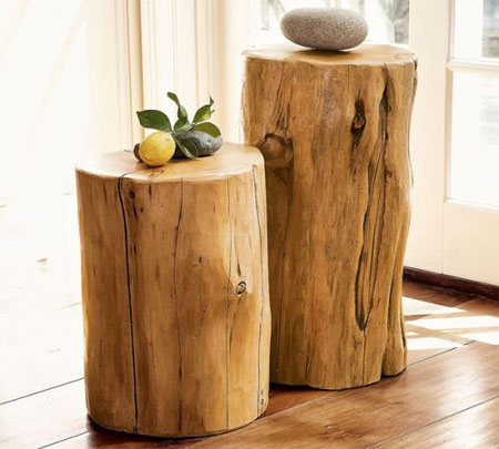 tree stump side tables
