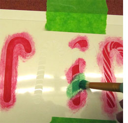 Stencilled Christmas or greeting cards 