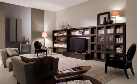 Bookcases create a feature 